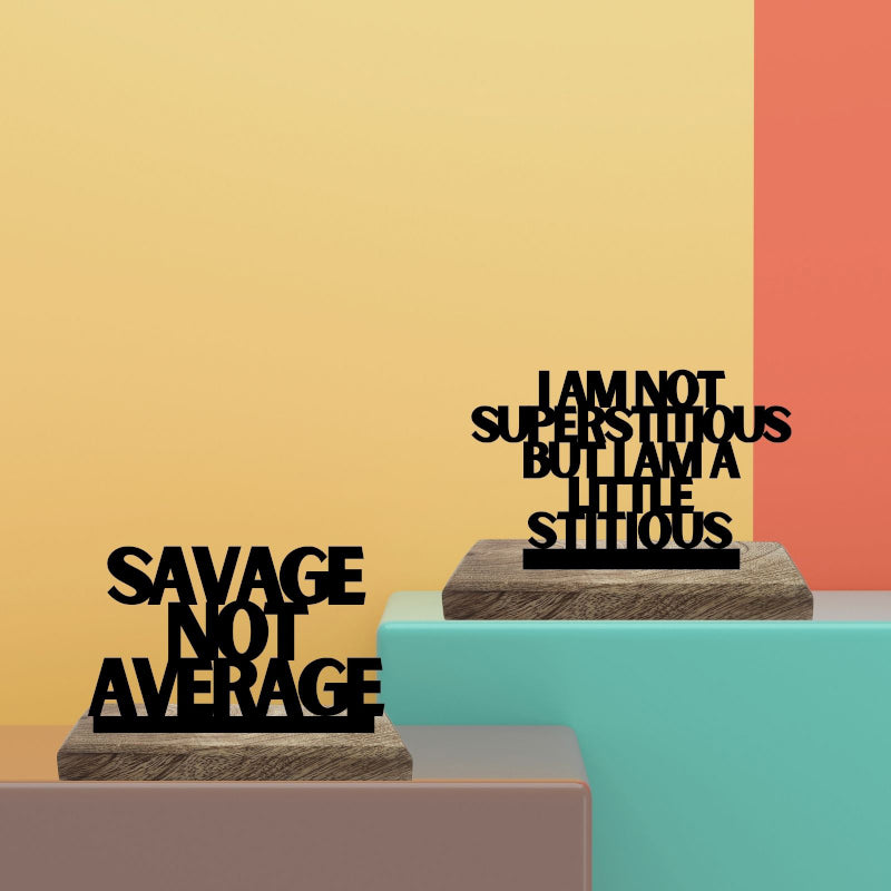 Bold Beliefs Savage Attitude Typography Showpiece - Set Of Two