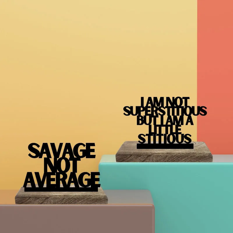 Bold Beliefs Savage Attitude Typography Showpiece - Set Of Two media 1