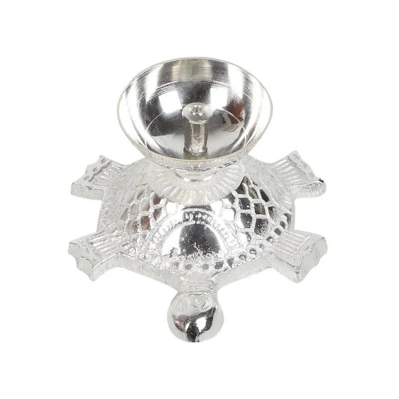 Silver Sacred Tortoise Akhand Diya Box media 3
