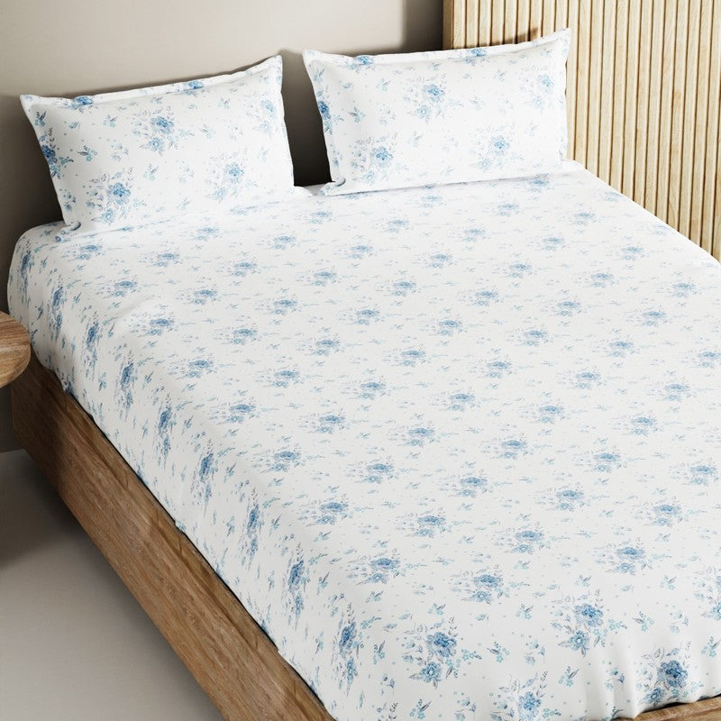 Novira Cotton Bedsheet (Blue) - 144 TC media 4