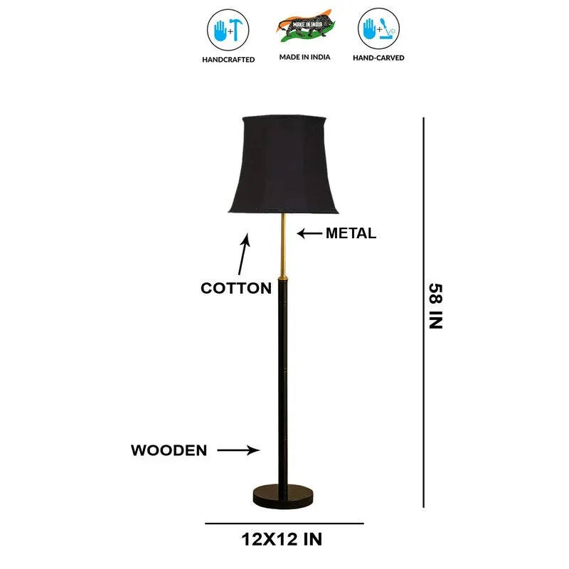Modern Arc Wooden Floor Lamp - Black media 8