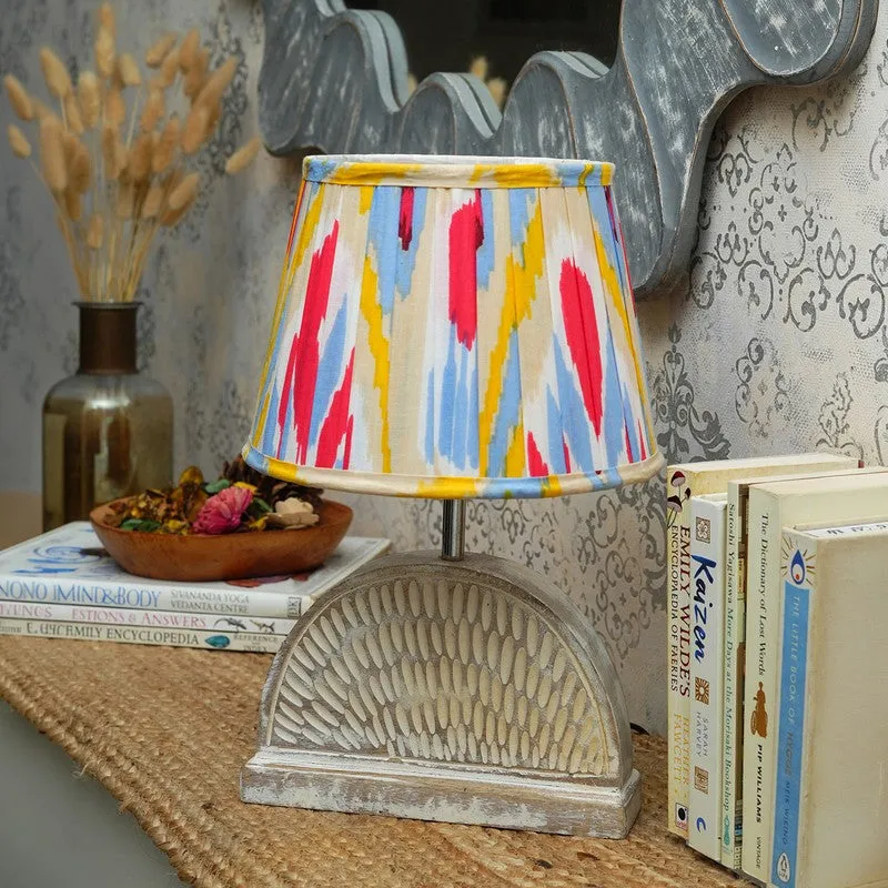 Brushmere Wooden Base Cotton Table Lamp - Multicolor media 3