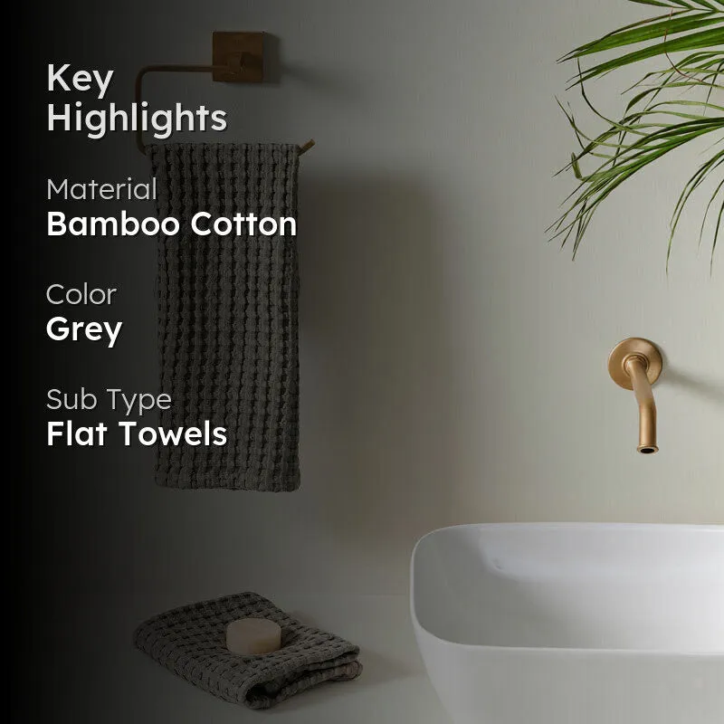 Cloud Soft Waffle Hand Towel (Grey) - Set of Two media 2