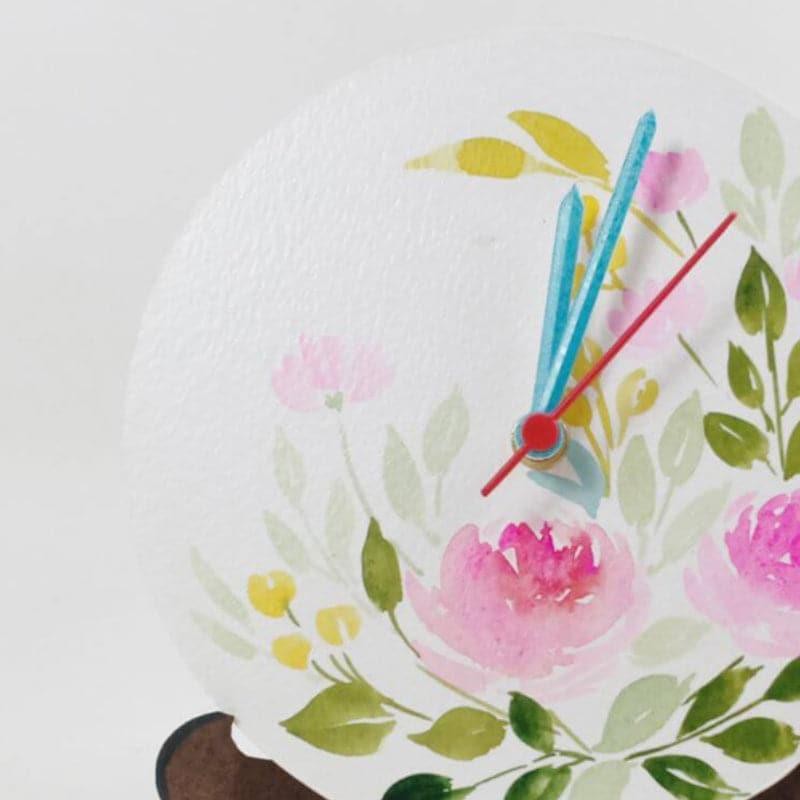 Flower Paradise Handpainted Table Clock media 3