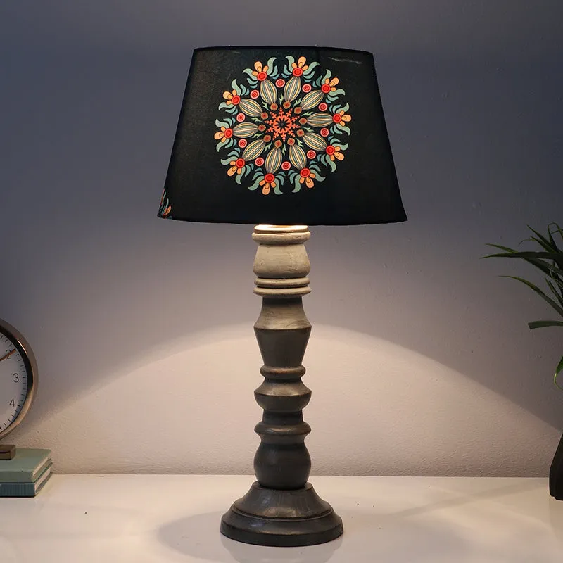 Toile Bantu Printed Mango Wood Table Lamp - Multicolor media 1