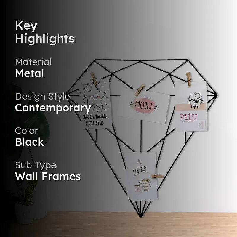 Pavé Diamond Metal Photo Frame - Black media 2