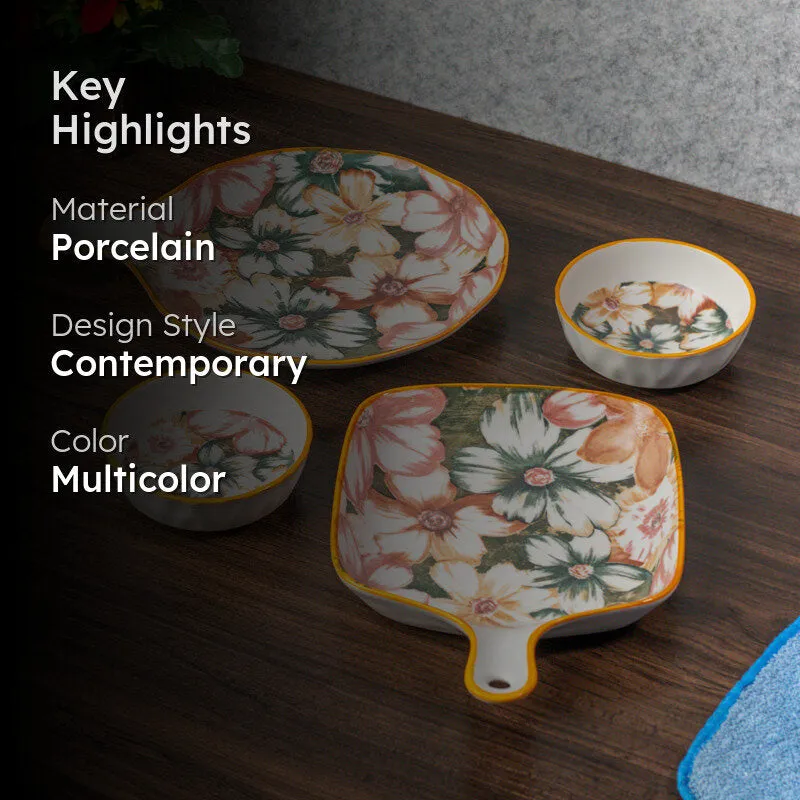 Blush Petal Porcelain Platter - Four Piece Set media 2