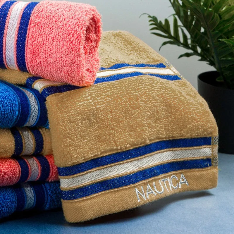 Nautica Dove Dual Down Cotton Hand Towel (Brown,Lilac & Blue) - Set Of Six media 4