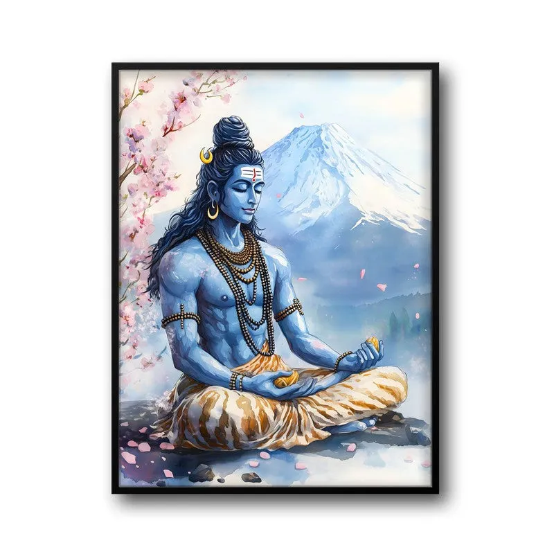 Mahakaleshwar Spiritual Archival Paper Wall Painting With Frame - Black media 5