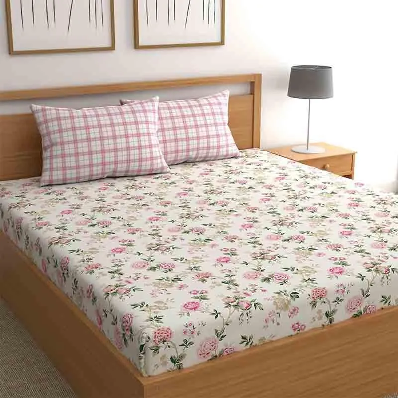 Floral Grace Microfiber Bedsheet - 150 GSM media 3