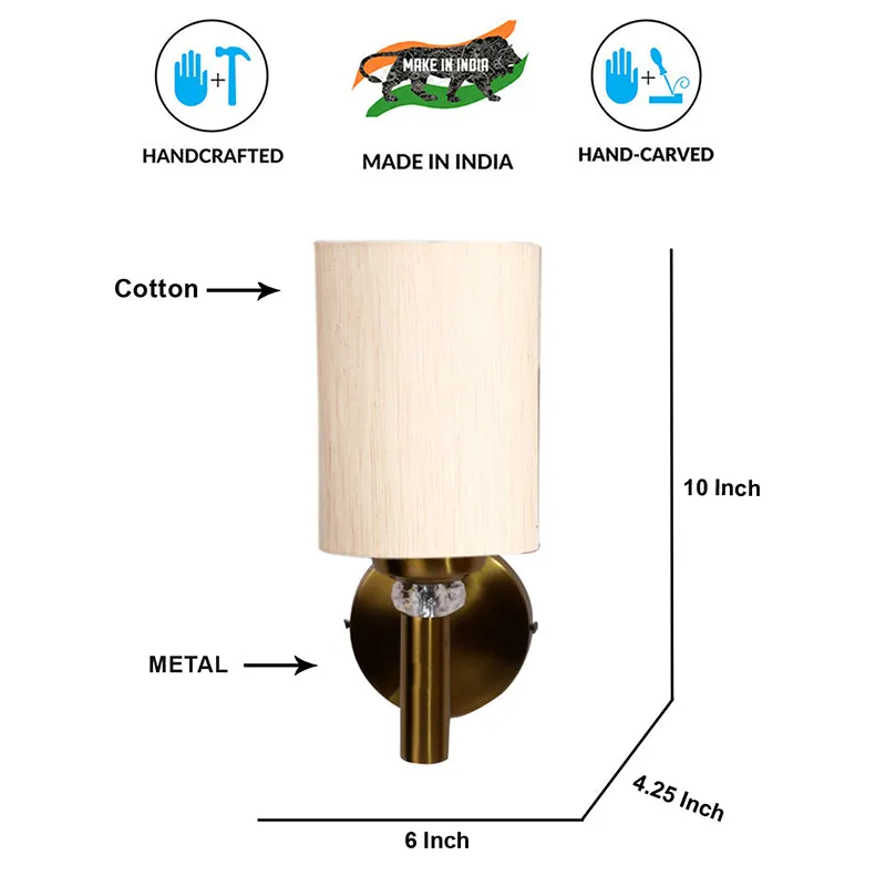 Sienna Steel & Cotton Wall Lamp - Ivory media 6