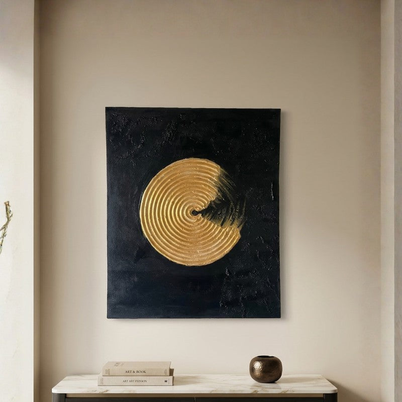 Golden Orbit Handmade Canvas Wall Painting media 12