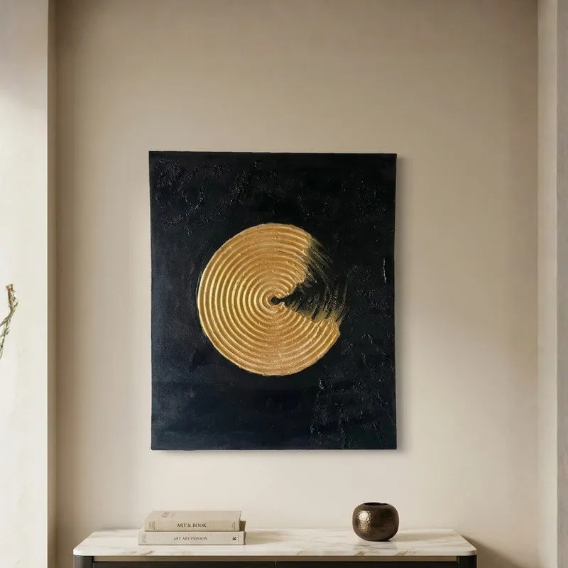 Golden Orbit Handmade Canvas Wall Painting media 12