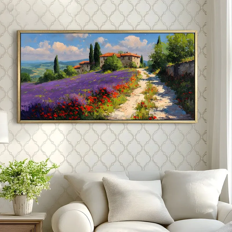 Violet & Vermilion Canvas Wall Painting With Frame media 4