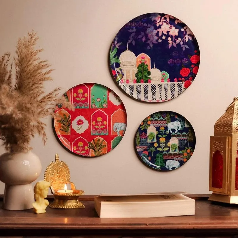 Vibrant Mahals Wall Plate - Set Of Three media 1