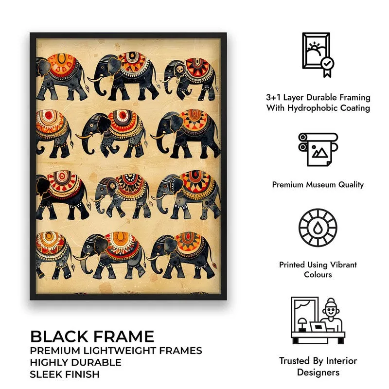 Hathira Canvas Wall Painting With Black Frame media 11