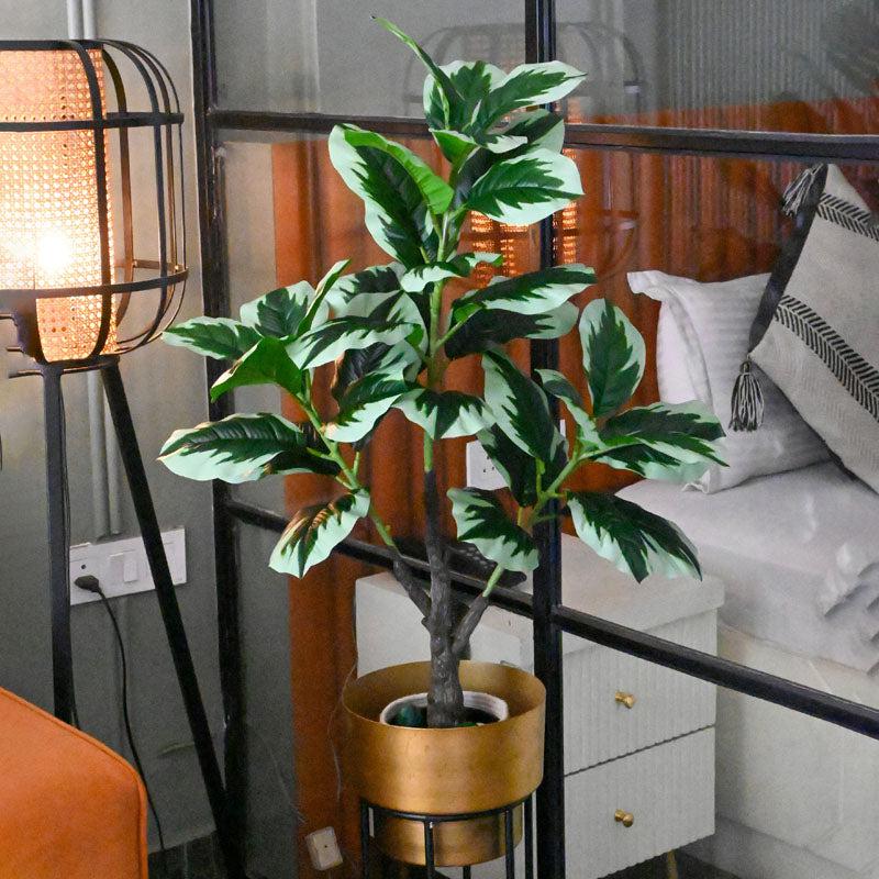 Faux Everlasting Fiddle Fig Plant With Black Plastic Pot - 95 cm (3.1 ft) media 3