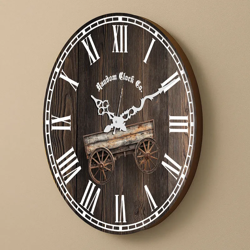 Wheel Of Time Wood Analog Wall Clock media 4