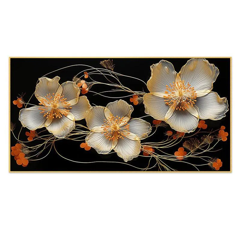 Cauaria Floral Wall Painting With Frame media 4