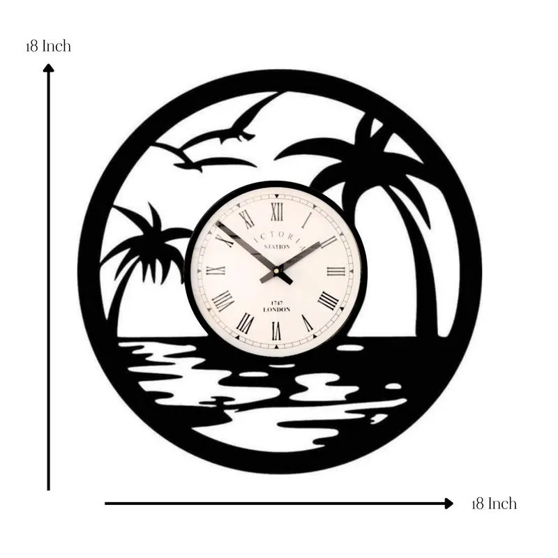 Nature Steel Analog Wall Clock - Black media 7
