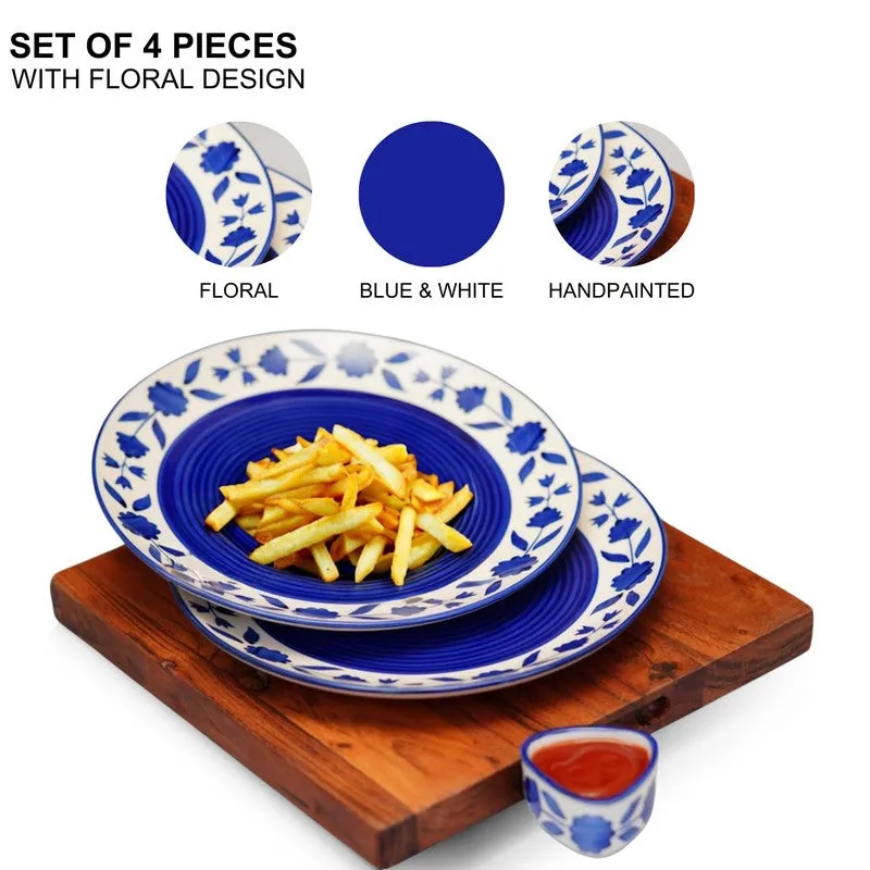 Clayora Xyra Ceramic Dining Set (Blue) - 4 Piece Set media 3