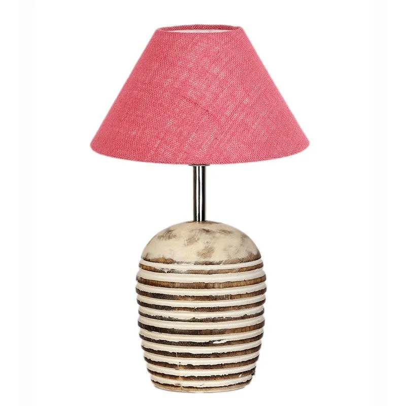 Lumexa Cotton Table Lamp With Wooden Base - Pink media 5