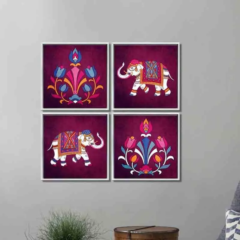 Royalty Poly Canvas Wall Art - Set of Four media 1