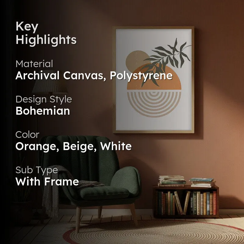 Warm Botanica Canvas Wall Painting With Brown Frame media 2