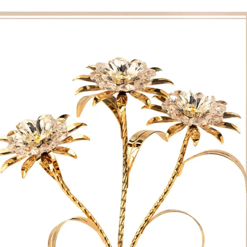 TriDaisy Elegance 24K Gold Plated Mild Steel Showpiece media 5