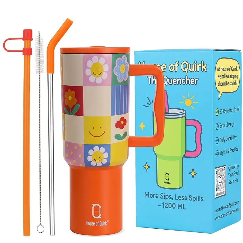 Retro Daisy Stainless Steel Tumbler - 1200 ML media 8