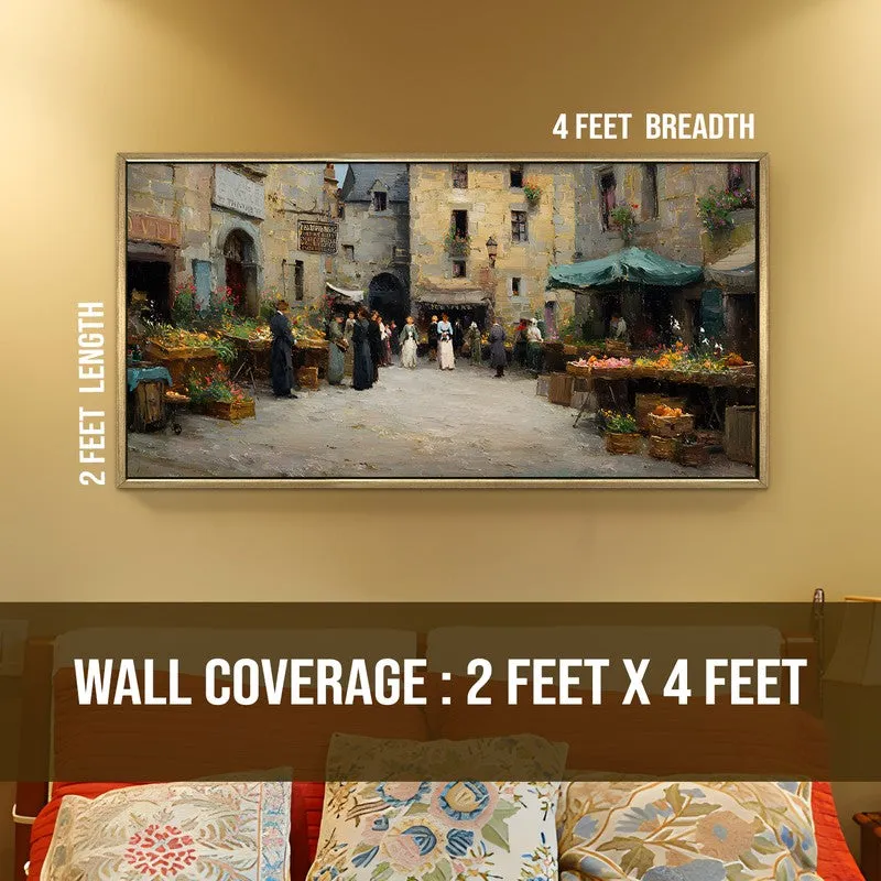Village Pulse Canvas Wall Painting With Frame media 9
