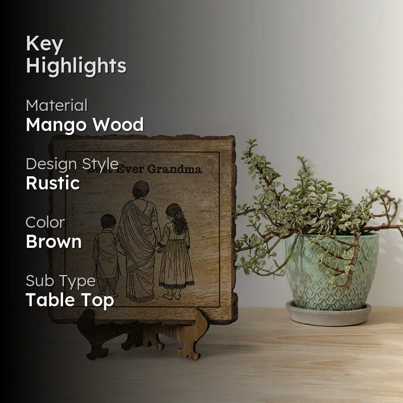 Best Ever Grandma Wood Showpiece - Square media 2