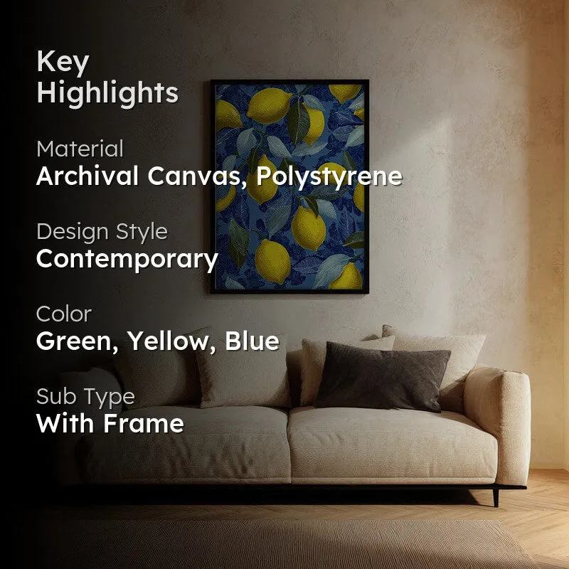 Lemon Grove Canvas Wall Painting - Black Frame media 2