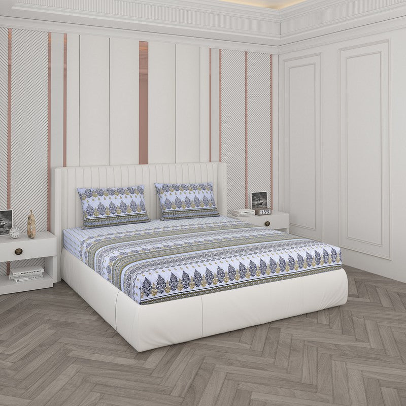 Monte Carlo Stripe Aura Cotton Bedsheet - 104 TC