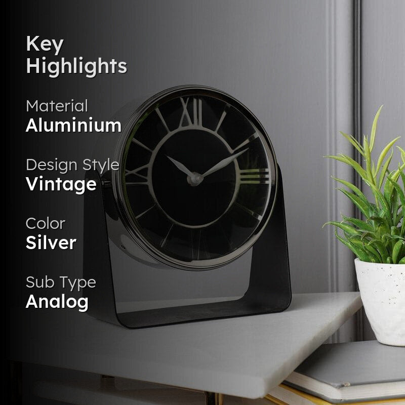 Spartacus Table Clock - Silver media 2