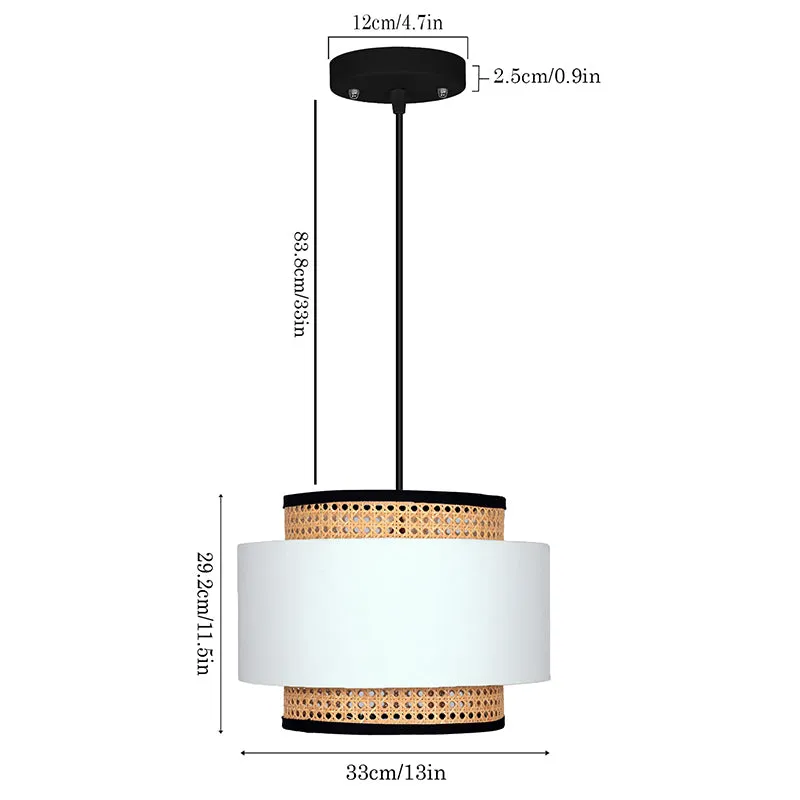 Rustic Glow Rattan Ceiling Lamp - White media 6