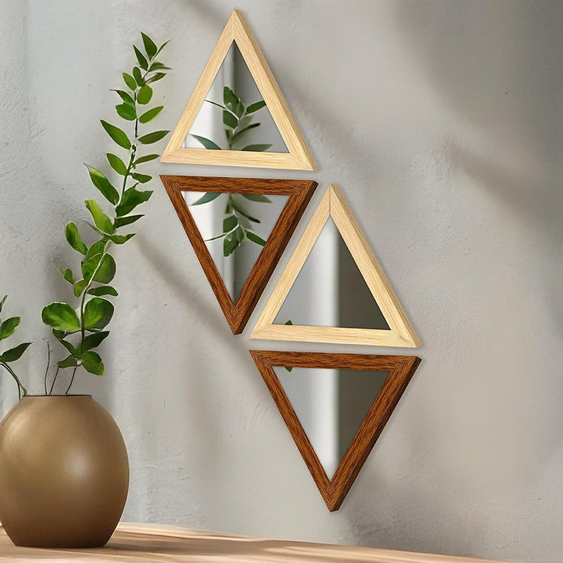Trio Reflect Wall Mirror (Beige,Brown) - Set Of Four media 5