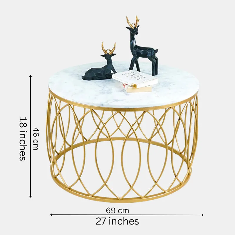 Aurum Ovette Accent Table with Marble Top media 5