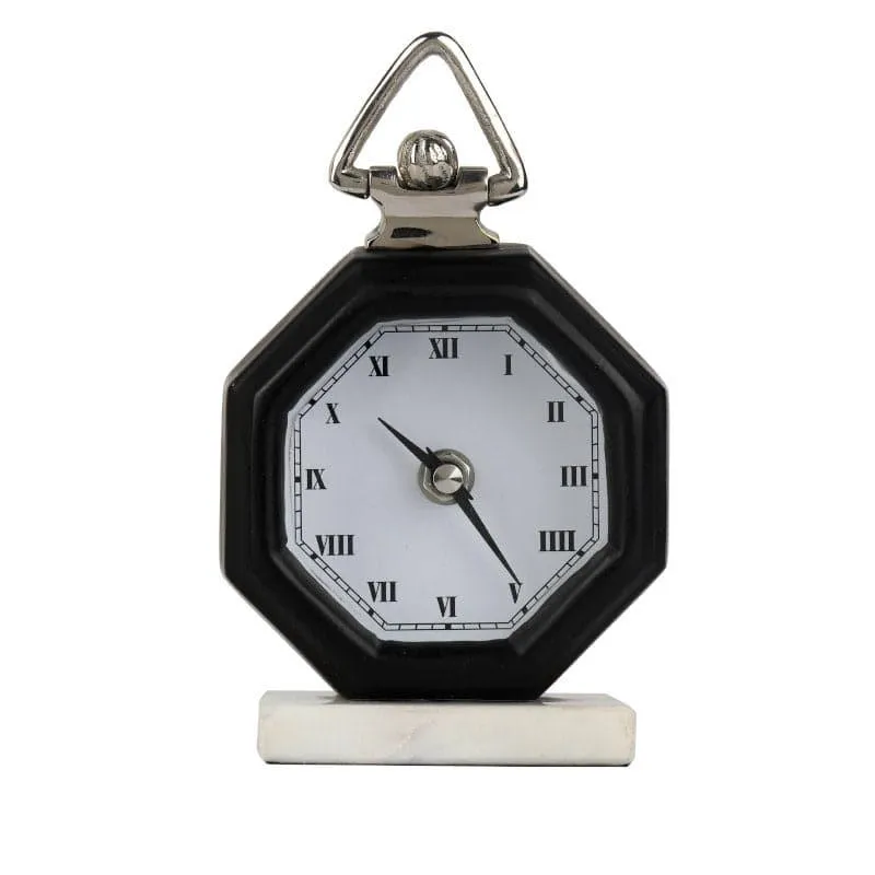 Octagon Mano Table Clock - Black media 3