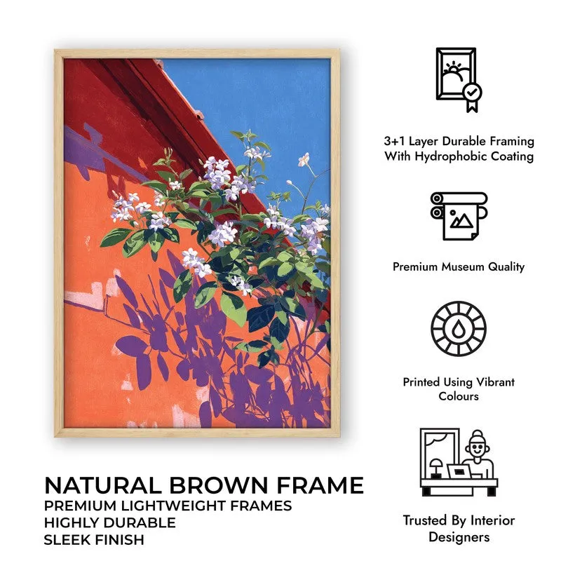 Azure Blush Canvas Wall Painting - Brown Frame media 10