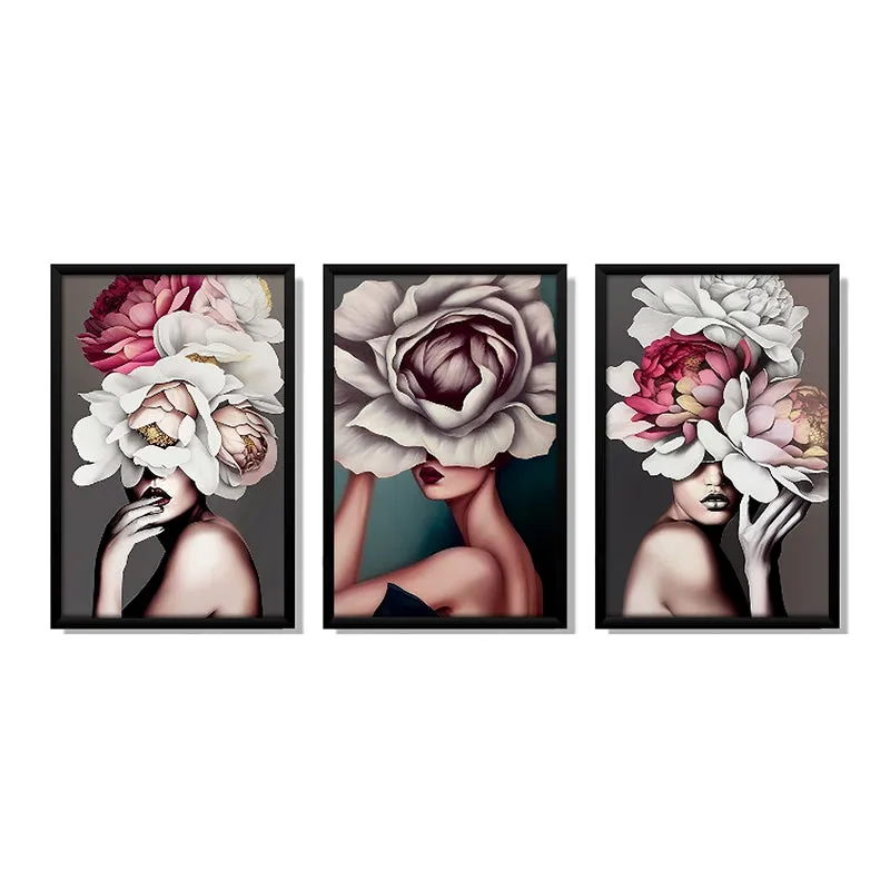 Veiled Petals Wall Art With Frame - Set Of Three media 3
