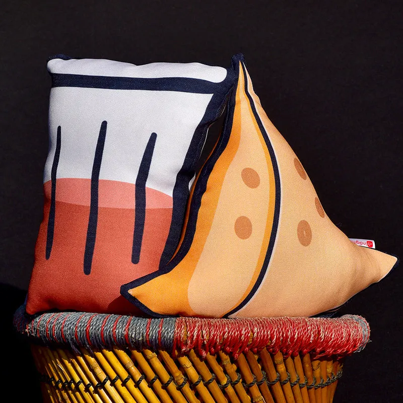 Chai-Samosa Cushion - Set Of Two media 1