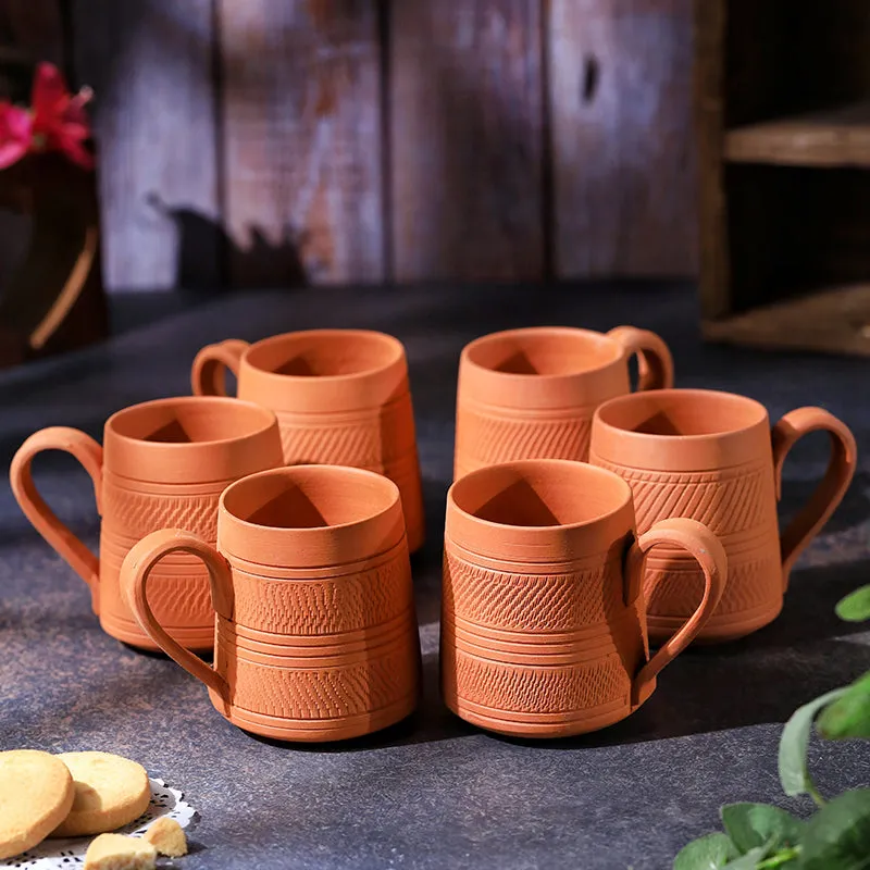 Niyati Terracotta Coffee Mug (250 mL Each) - Set of Six media 1