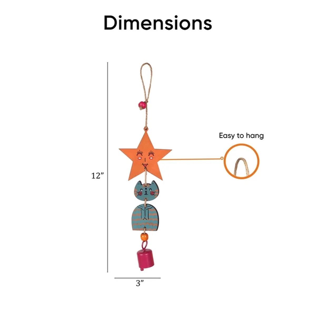 Turquoise Kitty Windchime - 14