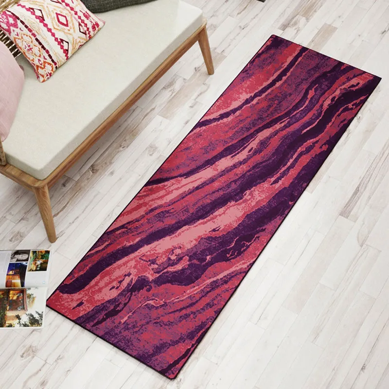 Brenna Abstract Micro Fiber Runner Rug - Purple media 1