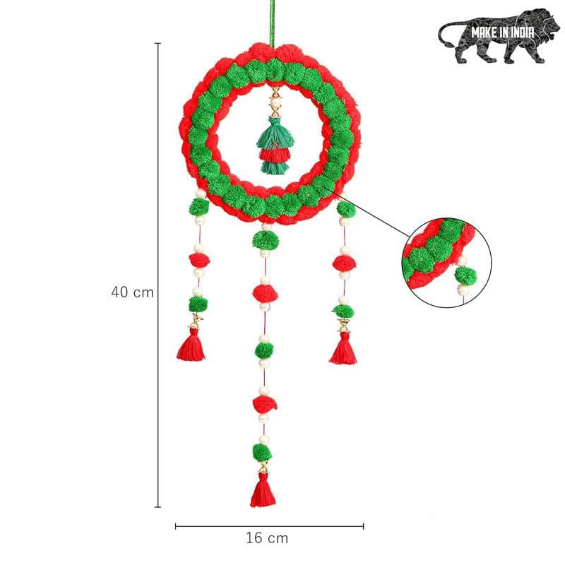 Round Festive Latkan - Green & Red media 3