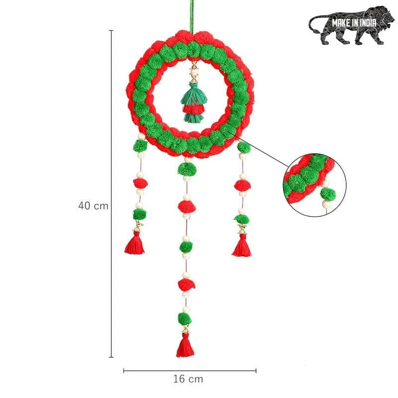 Round Festive Latkan - Green & Red media 3