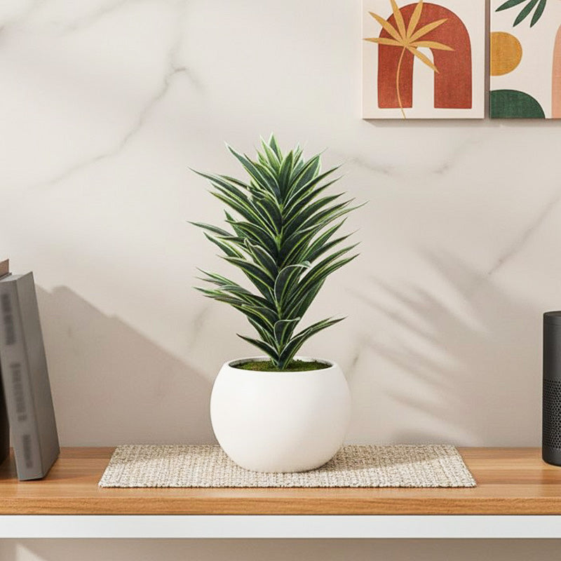Green Reverie Artificial Plant With Black Plastic Pot