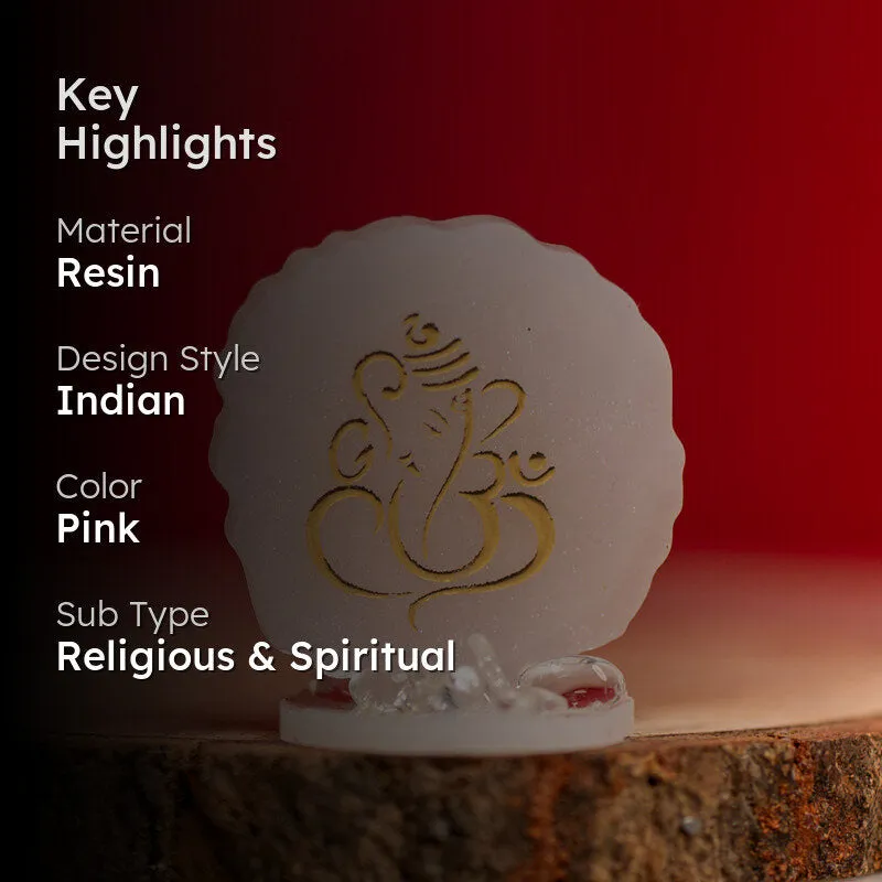 Ganesha Agate Showpiece - Pink - 2