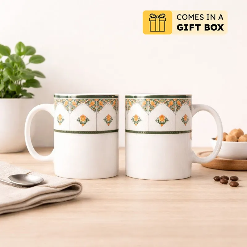 Linea 24k Gold Brushed Porcelain Coffee Mug (350 mL Each) - Set Of Six media 1